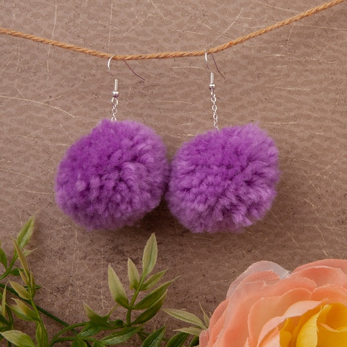 73834 - Pom Pom Earring - Purple