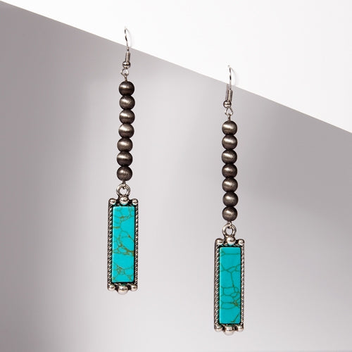 734005 - Stone Beaded Pendent Earrings