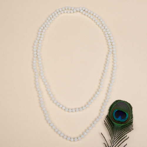 72028-15- Beaded Necklace - White