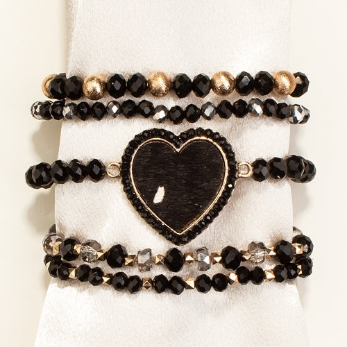 74681 - Heart Bracelet - Black