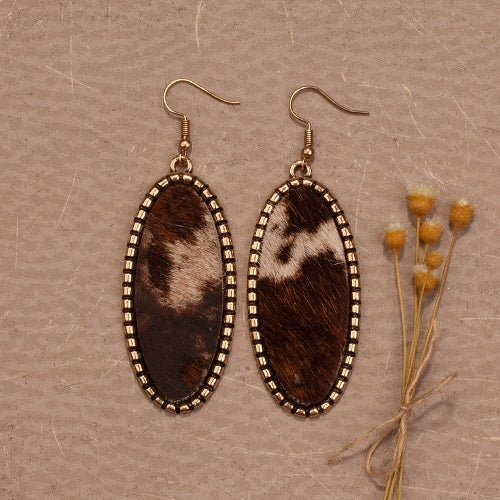 734020 - Bold Print Earrings - Brown