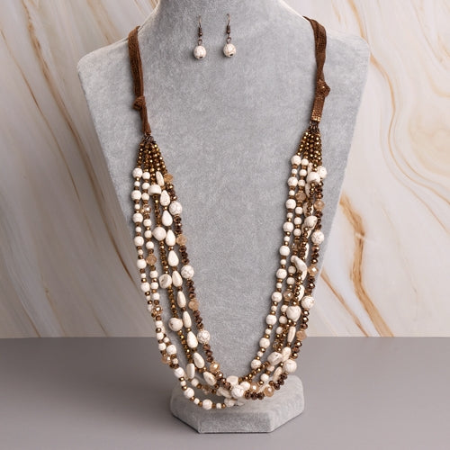 72459 - Squash Blossom Layered Necklace - Ivory