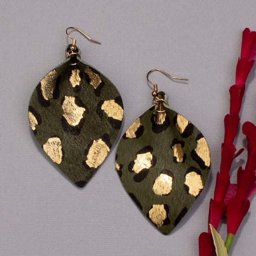 734039 - Leopard Earrings - Green