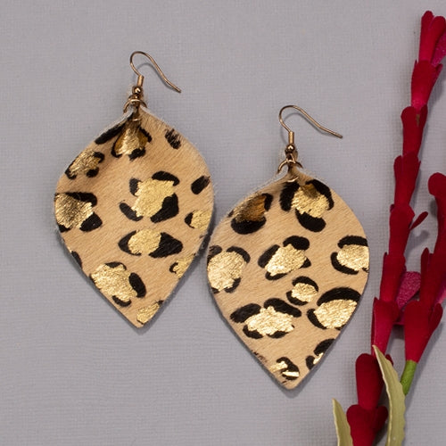 734039 - Leopard Earrings - Beige