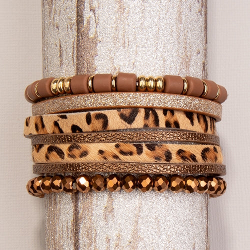 74721 - Leopard and Beaded Bracelet - Leopard