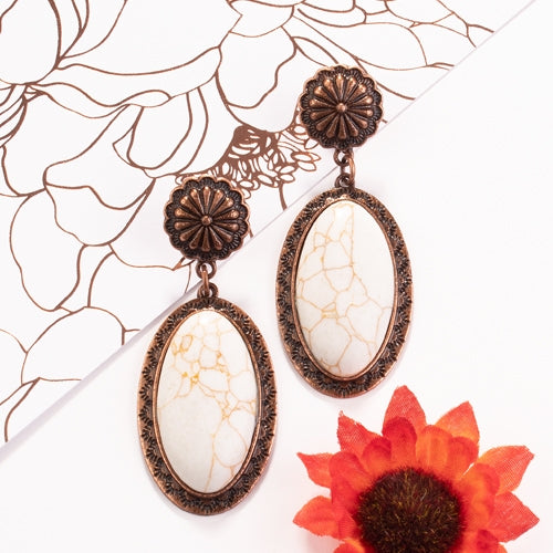 734044 - Squash Blossom Earrings - Ivory Copper