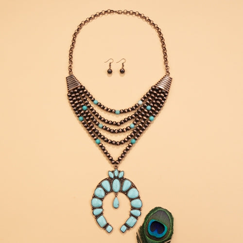 72587 - Squash Blossom Necklace - Fashion Jewelry Wholesale