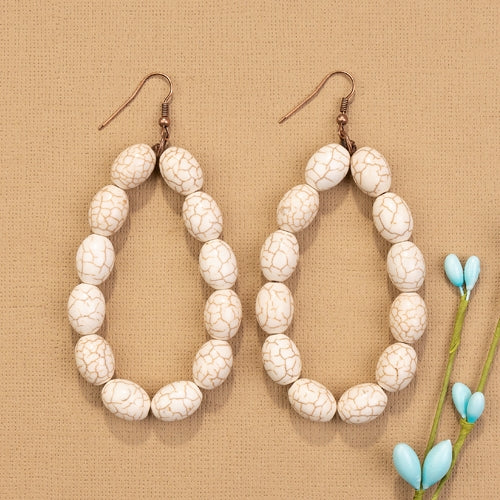 73828 - Turquoise Earrings - Ivory & Copper