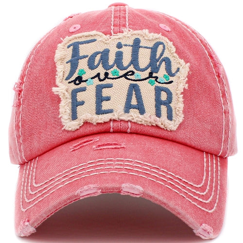 1418 - Faith Over Fear Hat - Hot Pink