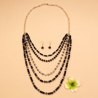 Load image into Gallery viewer, 72781 - Crystal Beaded Necklace - Black

