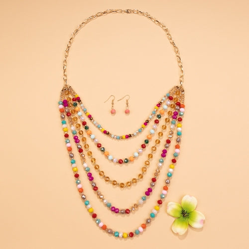 72781 - Crystal Beaded Necklace - Multi