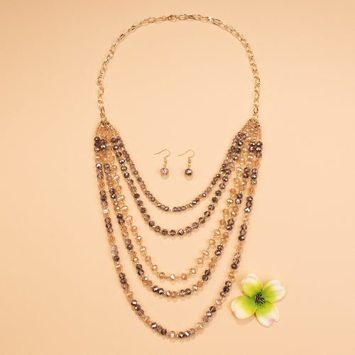 72781 - Crystal Beaded Necklace - Fashion Jewelry Wholesale