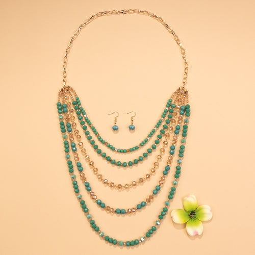 72781 - Crystal Beaded Necklace - Fashion Jewelry Wholesale