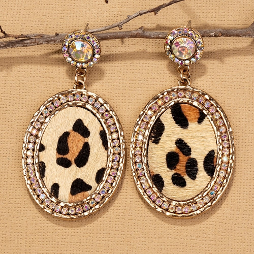 93005 - Animal Hide Earrings - Leopard