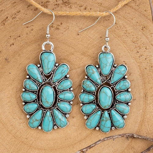 73660 - Western Earrings - Turquoise & Silver