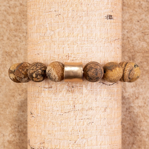 74493 - Natural Stone Beaded Bracelets - Brown