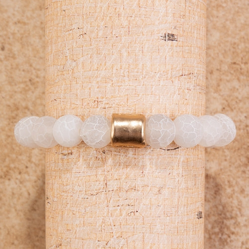 74493 - Natural Stone Beaded Bracelets - White