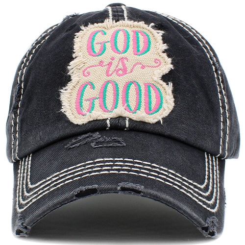 1417 - God is Good Hat - Black