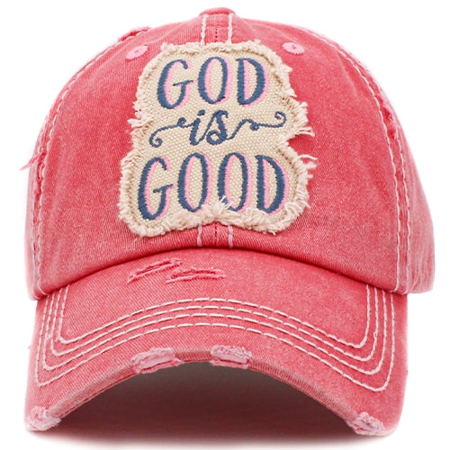 1417 - God is Good Hat - Hot Pink