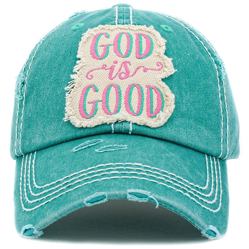 1417 - God is Good Hat - Turquoise
