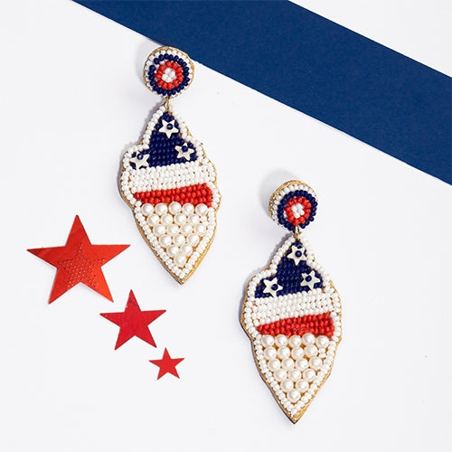 1521 - 4th of July Cone Earrings