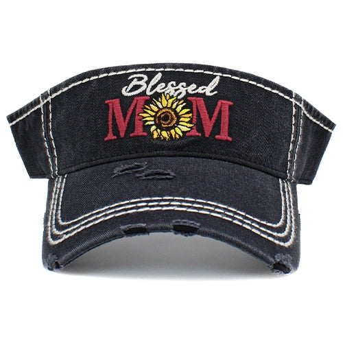 160 - Blessed Mom Visor - Black