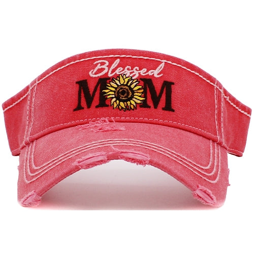160 - Blessed Mom Visor - Hot Pink