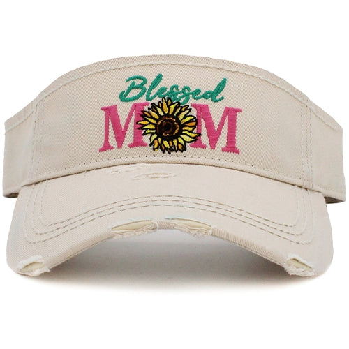 160 - Blessed Mom Visor - Stone