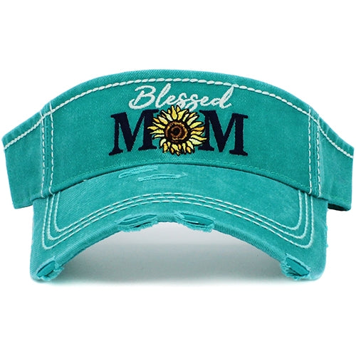 160 - Blessed Mom Visor - Turquoise
