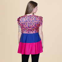 Load image into Gallery viewer, 20177 - Leopard Color Block Top with Butterfly Sleeves
