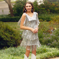 Load image into Gallery viewer, 20197 - Layered Fringe Dress
