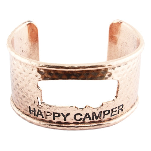 Hammered Happy Camper Cuff Bracelet - Fashion Jewelry Wholesale
