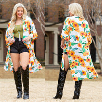 Load image into Gallery viewer, 6646 - Floral Print Duster - White
