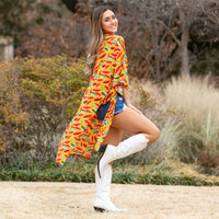 Load image into Gallery viewer, 6649 - Leaves Print Duster - Yellow
