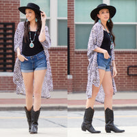 Load image into Gallery viewer, 6654 - Leopard Print Duster - Grey
