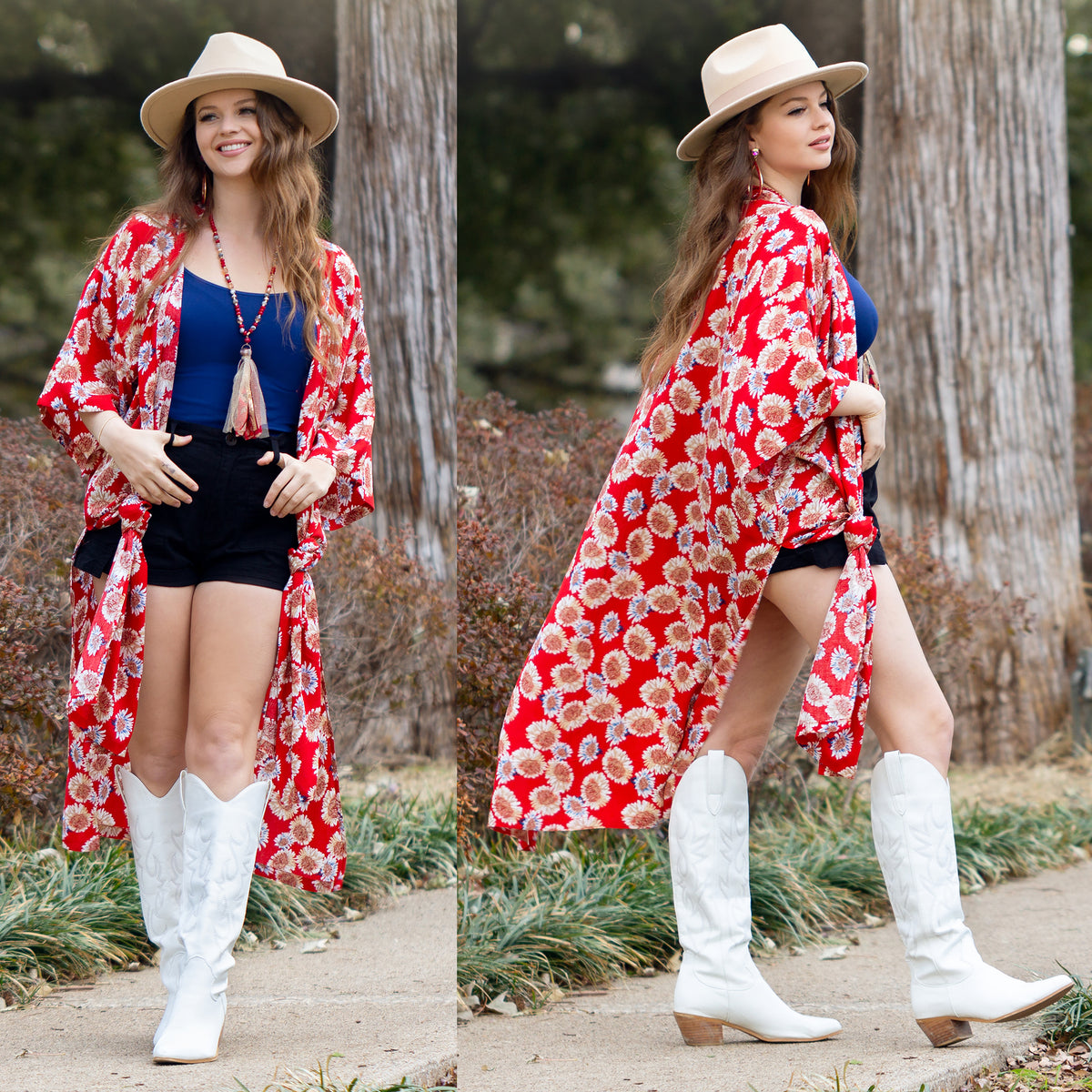 6661 - Floral Print Duster