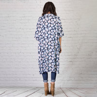 Load image into Gallery viewer, 6663 - Floral Print Duster - Blue
