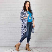 Load image into Gallery viewer, 6663 - Floral Print Duster - Blue

