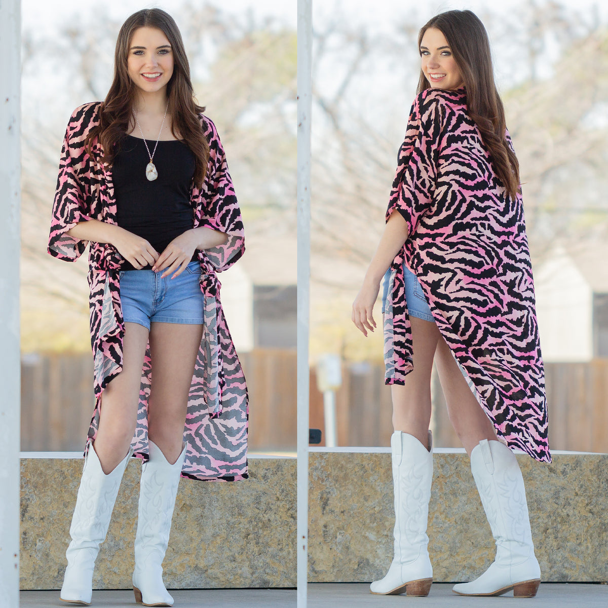 6707 - Zebra Print Duster