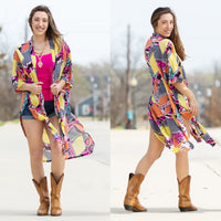 Load image into Gallery viewer, 6709 - Geometric Print Duster - Orange
