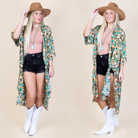 Load image into Gallery viewer, 6712 - Geometric Print Duster - Green
