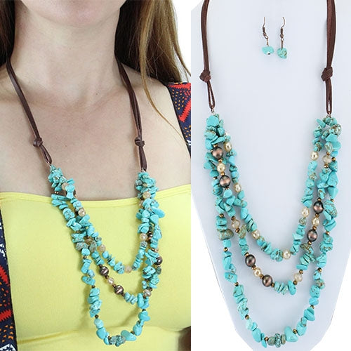 72184 - Layered Turquoise Necklace