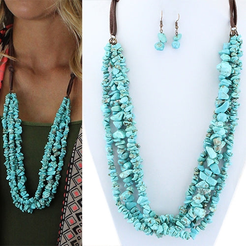 72305 - Squash Blossom Necklace - Turquoise