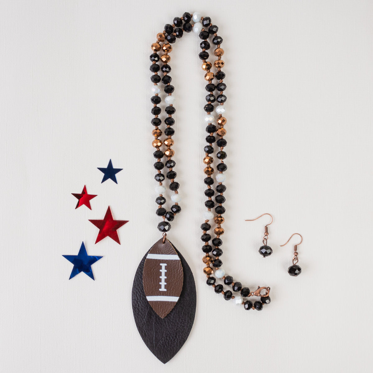 72456 - Football Necklace - Black