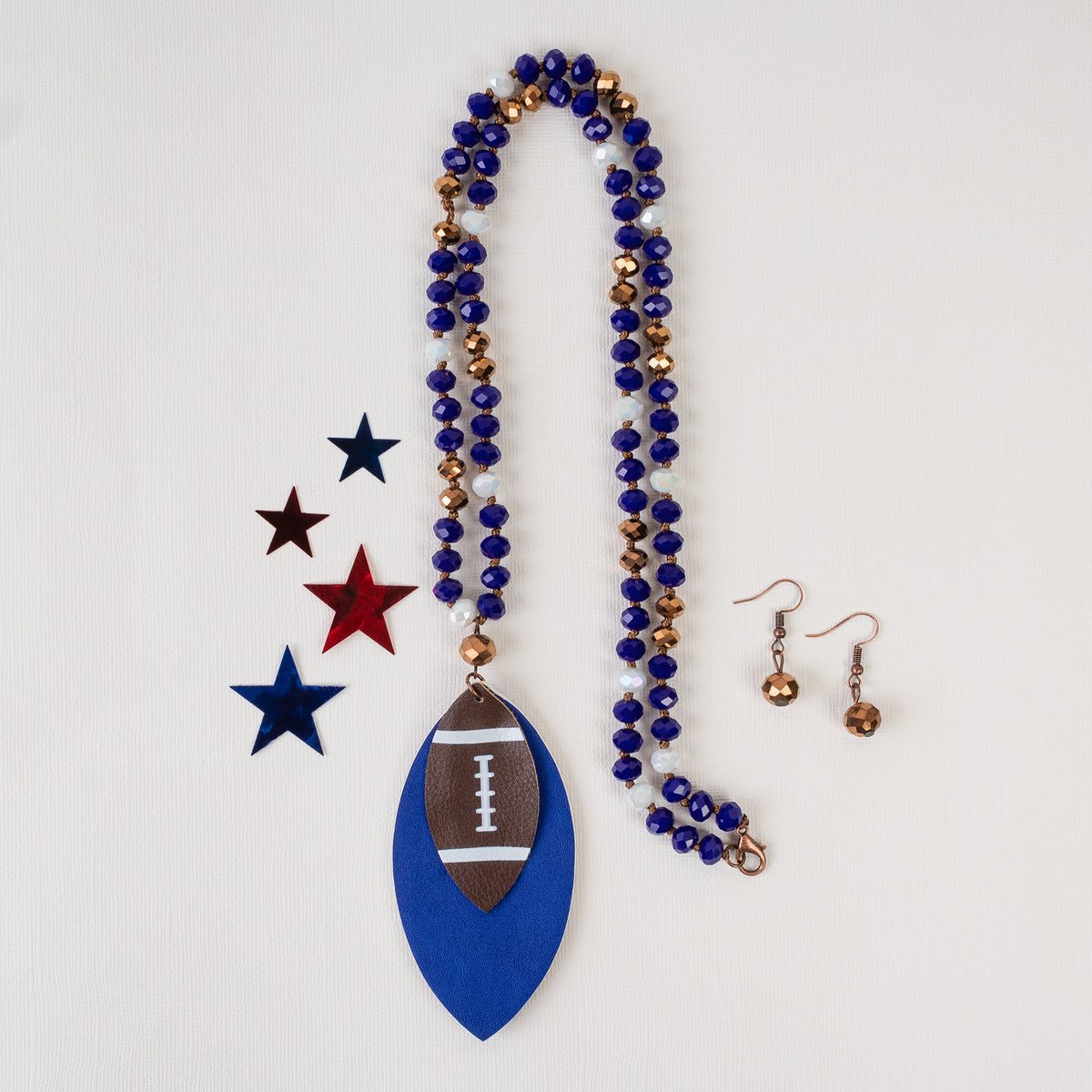 72456 - Football Necklace - Royal Blue