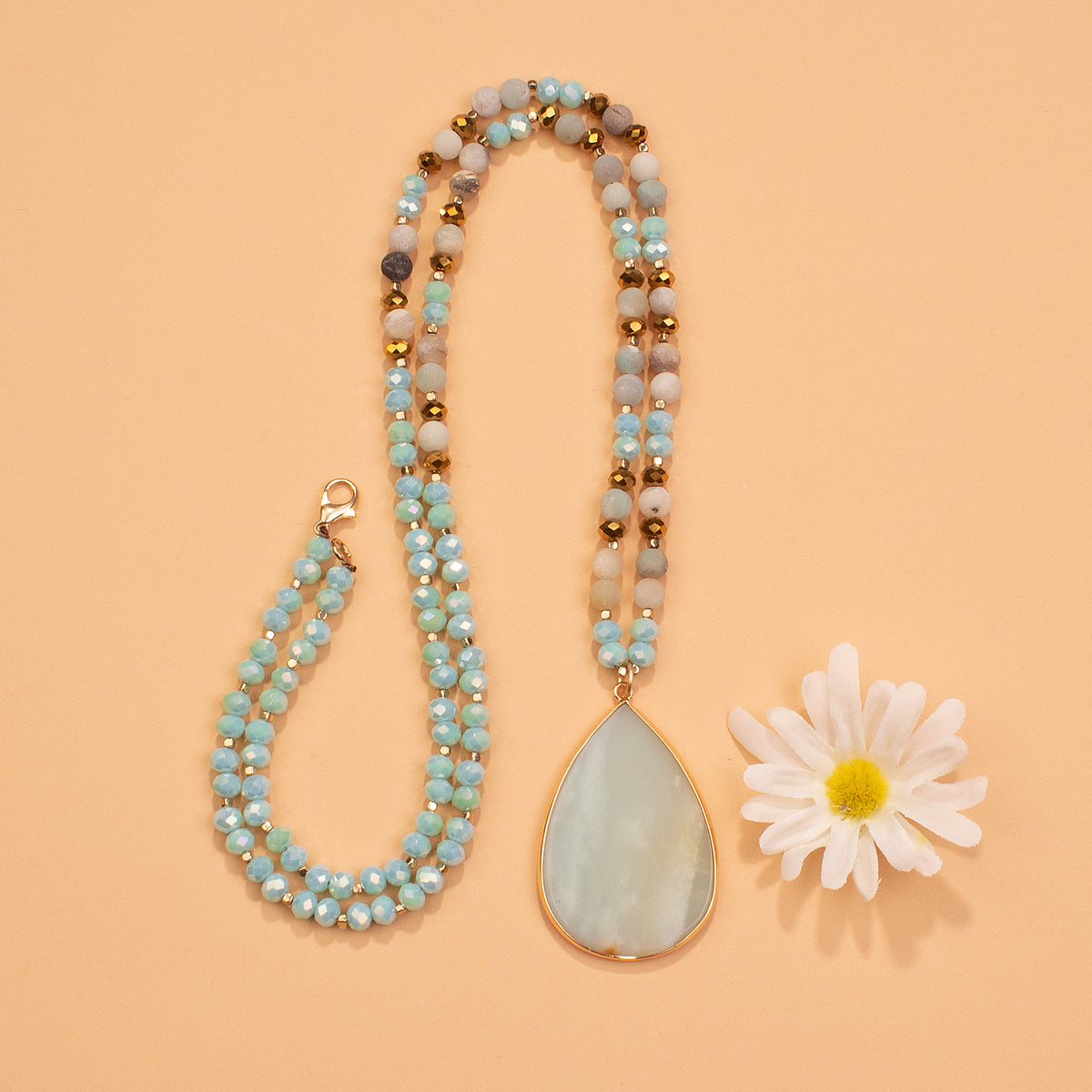 72525 - Natural Stone Necklace - Amazon - Fashion Jewelry Wholesale