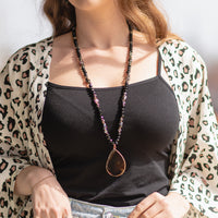 Load image into Gallery viewer, 72564 - Natural Stone Necklace - Black
