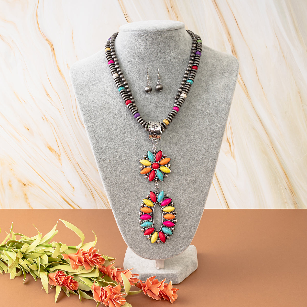 72601 - Squash Blossom Necklace - Multi