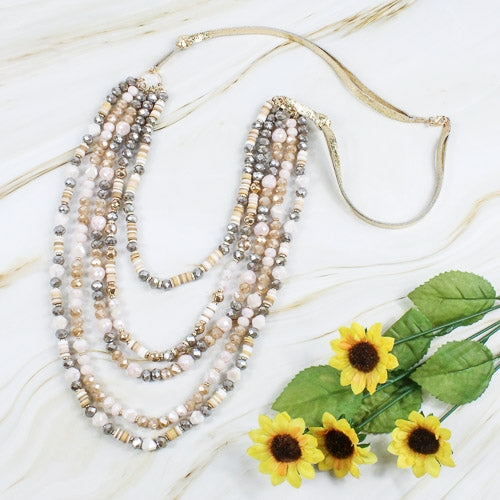 72661 - Crystal Beaded Necklace - Fashion Jewelry Wholesale