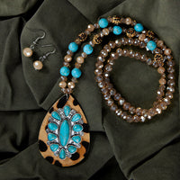 Load image into Gallery viewer, 72679 - Turquoise Necklaces - Fashion Jewelry Wholesale
